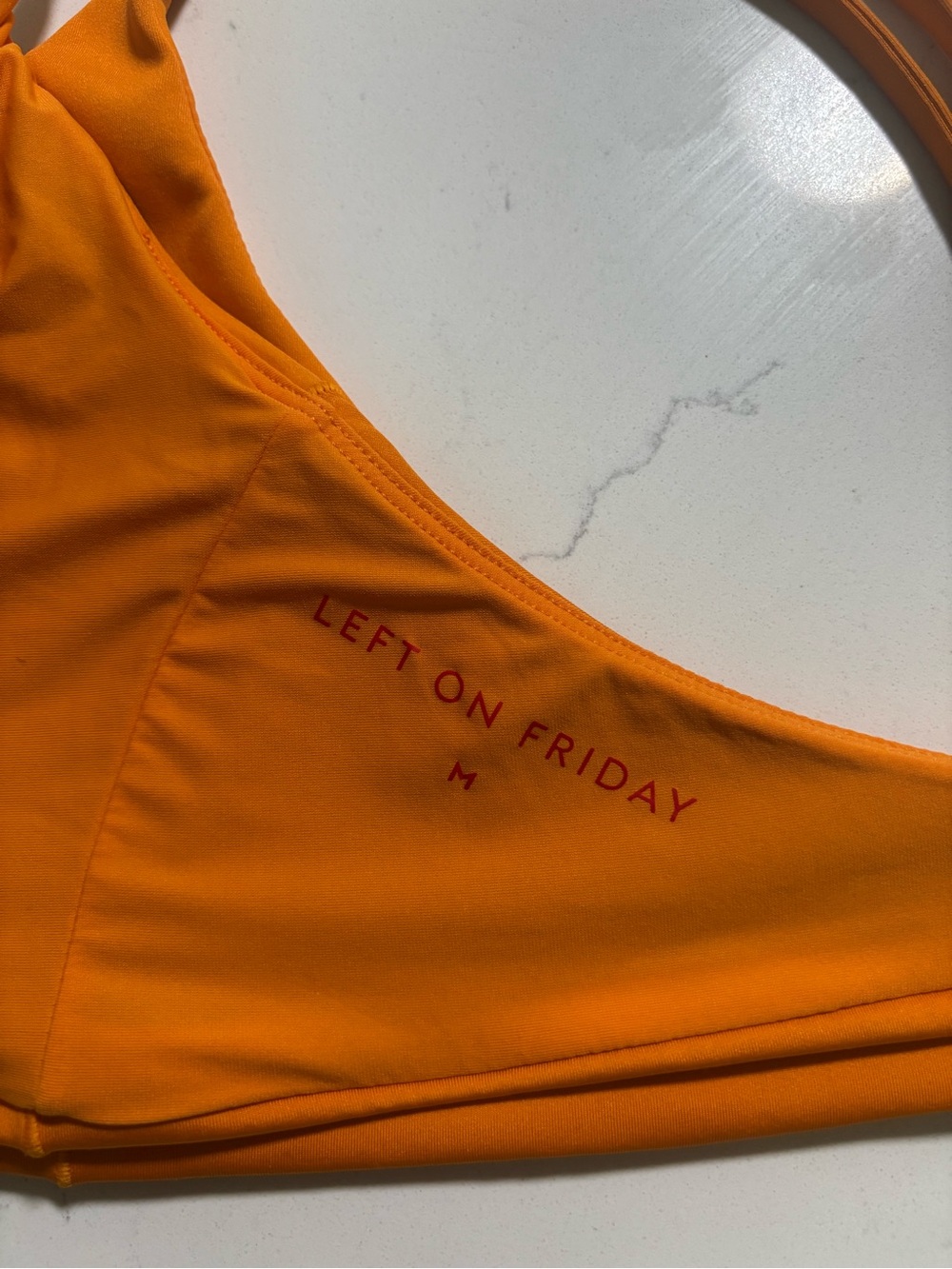 Left On Friday Orange Bikini Top with Purple High-Waist Bottoms - Picture 7 of 9